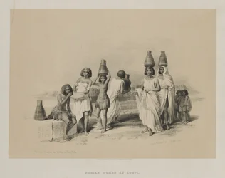 Egypten og Nubien, bind I: Nubian Women at Kortie, on the Nile, 1847.
