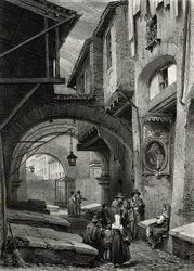 Ghettoen, Rom, indgraveret af S.V. Hunt, Cassell und Company, 1847