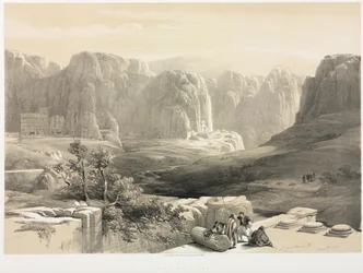 Det Hellige Land, Syrien, Idumea, Arabien, Egypten & Nubia Vol. III: Petra, ser mod syd, 1842.