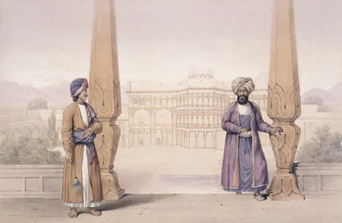 A Dooranee Noble and his Attendant at the Palace in Candahar, fra 