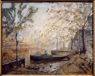 Riverside. Maleri af Louis Carrand (1821-1899)