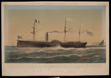 New York  Havre Steam Navigation Company U.S. Mail Steamship Humboldt, D Lines, Commander
