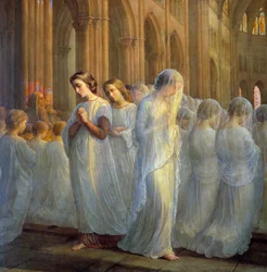 Sjælens digt; Første nadver. Maleri af Anne Francois Louis Janmot (1814-1892)