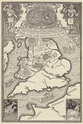 Et kort, der viser situationen for Royal Hunting Forests, hvor Robin Hood boede, AD 1160-1247