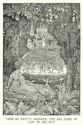 "Og så, smukke Roseken, er du endelig kommet for at se os?" (litho)