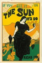 Reklameplakat for avisen «The Sun», 1895