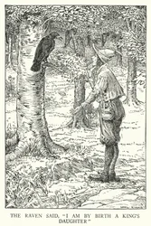 Ravnen sagde: "Jeg er af fødsel en kongedatter" (litho)