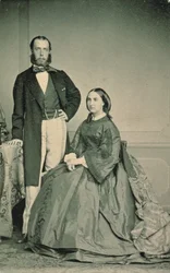 Maximilian af Hapsburg-Lorraine (1832-67) og Charlotte Saxe-Coburg-Gotha (1840-1927), kejser og kejserinde af Mexico, før deres afgang til Mexico, 1864