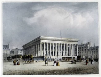 Bourse et Tribunal du Commerce - litografi af Arnout