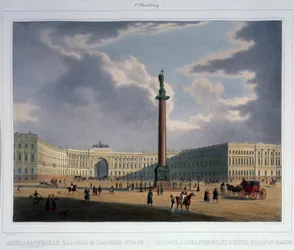 Alexandersøjlen. Udsigt fra hovedhærens hovedkvarter, 1840