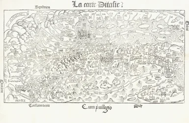 Kortet over Italien, ca. 1830