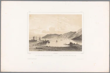 Udsigt over havnen i Mölle Vue prize du Port de Mólleleie / Udsigt fra Havnen ved Mólleleie (titel på objekt) Faces in Scandinavia (serietitel) Vues du Nord. Ruskind (serietitel)