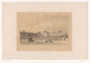 Udsigt over Luxembourg-paladset fra Jardin du Luxembourg Palais du Luxembourg, Côté du Jardin (titel på objektet) Gezichten in en om Paris (serietitel) Paris (serietitel på objekt)