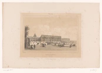 Udsigt over slottet i Versailles fra haven Facade du Château, Côté du Parc (titel på objekt) Ansigter i og omkring Paris (serietitel) Versailles (serietitel på objekt)