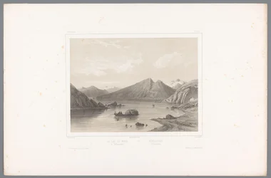 Udsigt over Norsjø i Telemark Le lac du Nord à Tellemarken / Nordsjóen i Tellemarken (titel på objekt) Faces in Scandinavia (serietitel) Vues du Nord. Norvege (serietitel)