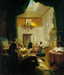 Kvinders kunstklasse, ca. 1868.
