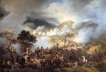 Kampagne for Spanien: "" Slaget ved Somo Sierra Pass i Castilla den 30/11/1808"" Maleri af Louis Francois Lejeune (1775-1848) 1810 Søn. 2,1x2,6 m.