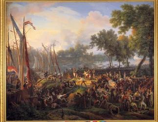 Første passage af Rhinen af den franske hær under kommando af Jourdan og Kleber, i Düsseldorf i hertugen af Berg, 6. september