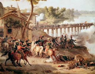 Napoleon Bonaparte giver ordre under slaget ved Lodi