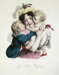 Jalousi, indgraveret af Francois Seraphin Delpech (1778-1825) 1826 (farve litho)