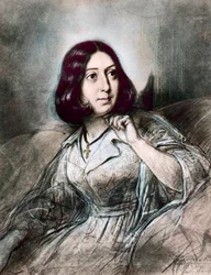 Portræt af George Sand efter Louis Leopold Boilly