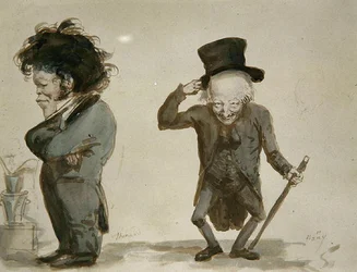Abbe Hauy og Thenard (akvarel på papir)
