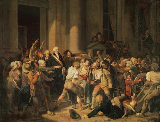 Act of Courage af Monsieur Defontenay, borgmester i Rouen, 29. august 1792 (olie på lærred)