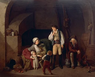 Familiescene af Louis Leopold Boilly (1761-1845)