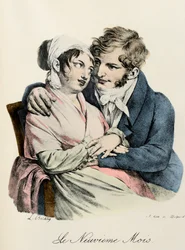 Den niende måneds gravering af Louis-Leopold Boilly (Louis Leopold Boilly