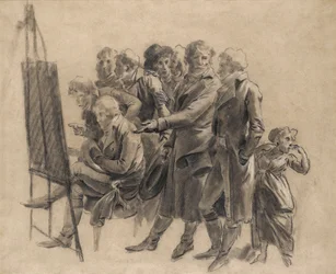 Louis-Léopold Boilly - Mødet mellem kunstnere (skitse)