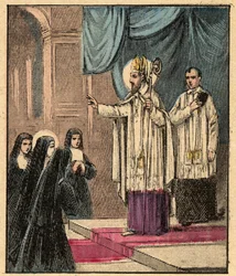 Den hellige Marias visitationsorden - St. Francis de Sales - Saint Francois-de-Sales (1567-1622) - Francois de Sales grundlagde visitationsordenen med Madame de Chantal (Jeanne Francoise Fremyot de Chantal) (1572-1641) - Indgravering fra “Religious teach