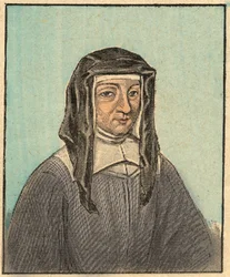 Portræt af Louise de Marillac (Louise Le Gras) (1591-1660) - Indgravering fra “” Religiøs lære ved øjnene. Wonderful Album” af Louis Maitrejean og Georget Ramond - Frankrig 1910