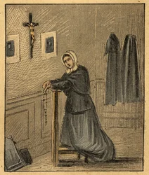 Portræt af Pauline-Marie Jaricot (Pauline Marie Jaricot) (1799-1862) grundlæggeren af Society of the Propagation of the Faith and the Living Rosenkrans Association - (Propagation of the Faith) - Indgravering fra "" Religiøs undervisning ved øjnene. Vidunde