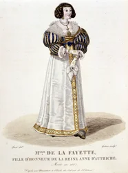 Marie-Madeleine (Marie Madeleine) Pioche de La Vergne, grevinde af Lafayette (Madame de la Fayette) (1634-1693), æresdatter til dronning Anne af Østrig. I "" Fransk galleri med berømte kvinder""