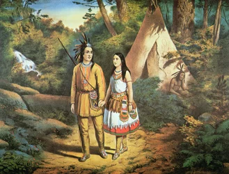 Hiawathas bryllup (farve litho)