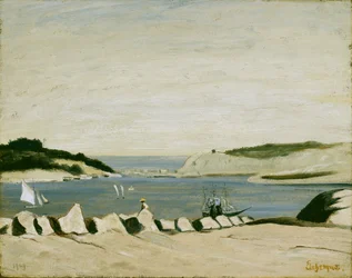 Coast Scene, 1909 (olie på papir, monteret på lærred)
