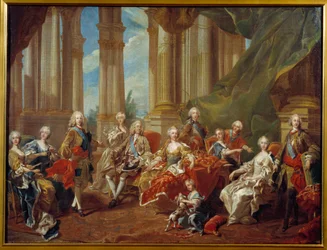 Kong Filip V (1683 - 1746) af Spanien og hans familie. Skitse af Louis Michel Van Loo (1707-1771)