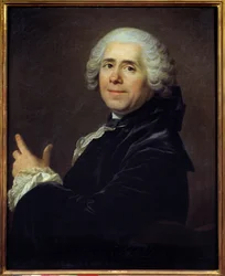 Portræt af Pierre Carlet de Chamblain de Marivaux (1688 - 1763) dit Marivaux, fransk forfatter - Maleri af Louis Michel Van Loo (1707 - 1771)