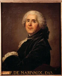 Portræt af Pierre Carlet de Chamblain de Marivaux (1688-1763) Maleri af Louis Michel van Loo (1707-1771) 1743 Søn. 0,63 x 0,52 m