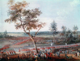 Belejring af Yorktown den 19. oktober 1781. Detalje (olie på lærred