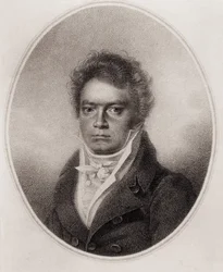Beethoven, Ludwig, van. Tysk komponist (gravering)