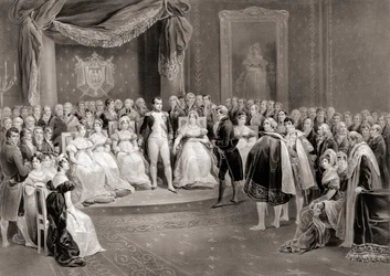 Napoleon og hans hof. (Print)