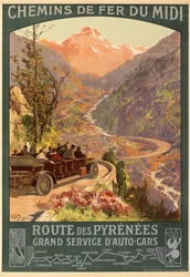 Sydbane. Pyrenæernes rute, ca. 1900-1910.