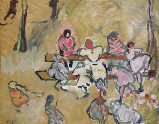 Børn leger i Rue Caulaincourt, ca. 1907-14 (olie på lærred)
