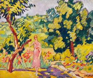 I kunstnerens have ved Choisel, ca. 1935 (olie på lærred)