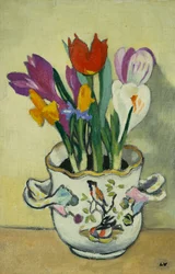 Vase med blomster, ca. 1920 (olie på lærred)