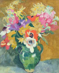 Vase med blomster, ca. 1925 (olie på lærred)