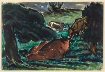 Køer liggende, c1920