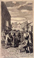 Bartholomæusmarkedet, London, ca. 1715
