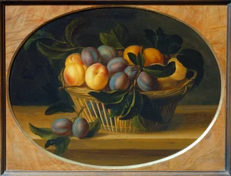 Nature Morte: Ferskner og blommer - Stilleben: Ferskner og blommer ...